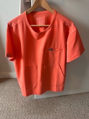Figs Coral-Orange Medical Scrub Top